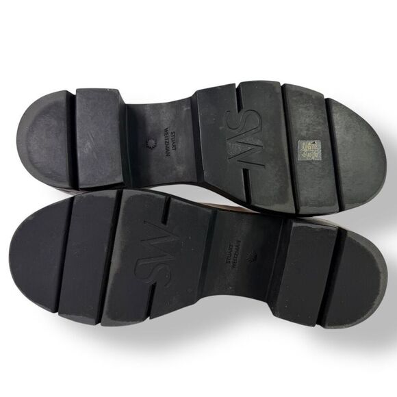 Stuart Weitzman Norah Lug Sole Chelsea Combat Boots White Leather Platform 9C - Picture 12 of 15